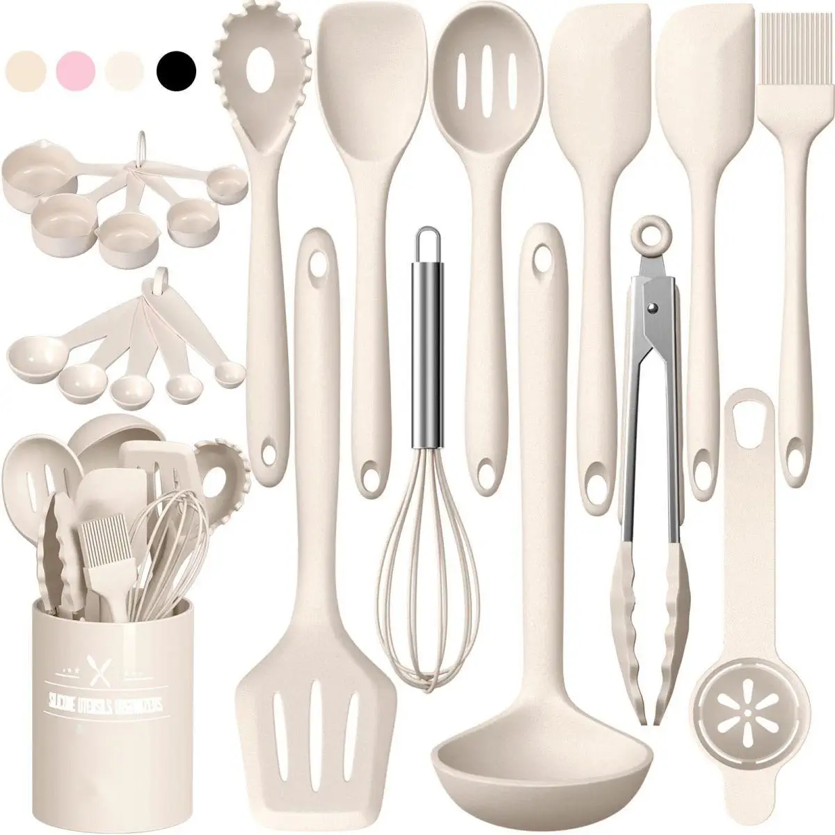 Silicone Kitchen Cooking Utensils Set, 22Pcs Heat Resistant Kitchen Utensils, Spatula, Spoon, Whisk, Dishwasher Safe Kitchen Utensil Gadgets Tools Set