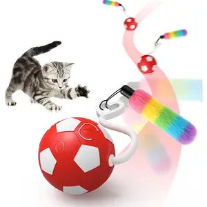 Interactive  Toys for Indoor Cats, Automatic Motion Activated Kitten Ball , Moving   Toys for Bored Indoor Adult Cats, Low Noise  Rolling Moving Ball Red