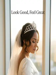 Zircon Rhinestone Princess Crown Bride Headpiece, Rapunzel Crown, Elegant Hair Comb Design, Perfect for Weddings, Parties, Role Play, Photoshoots, Graduations, Stage Shows