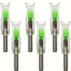 6pcs LED Lighted Nocks for 7.62mm Arrow Shafts, High Visibility Night Shooting, Durable Design for Hunting & Target Practice, Outdoor