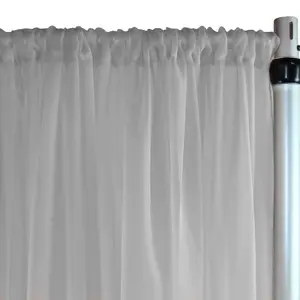 Voile Sheer Drape/Backdrop 8 ft x 116 Inches Silver