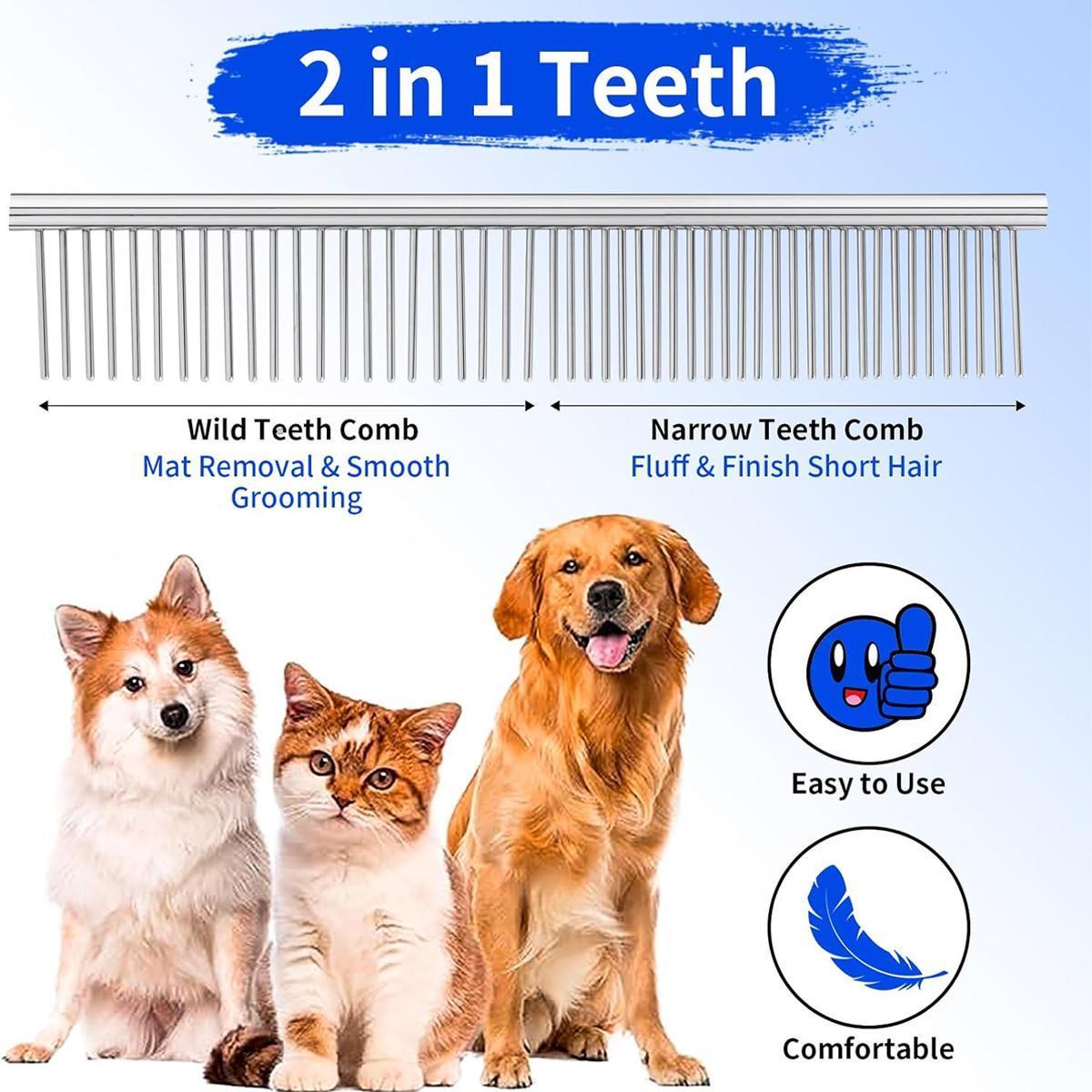 5 in 1 Pet Grooming Scissors Set, 5 Counts/set Stainless Steel Pet Hair Trimming Tool, Professional Pet Grooming Tool for Dogs & Cats, Grooming Supplies, Funny Haircut Gift, Grooming Products