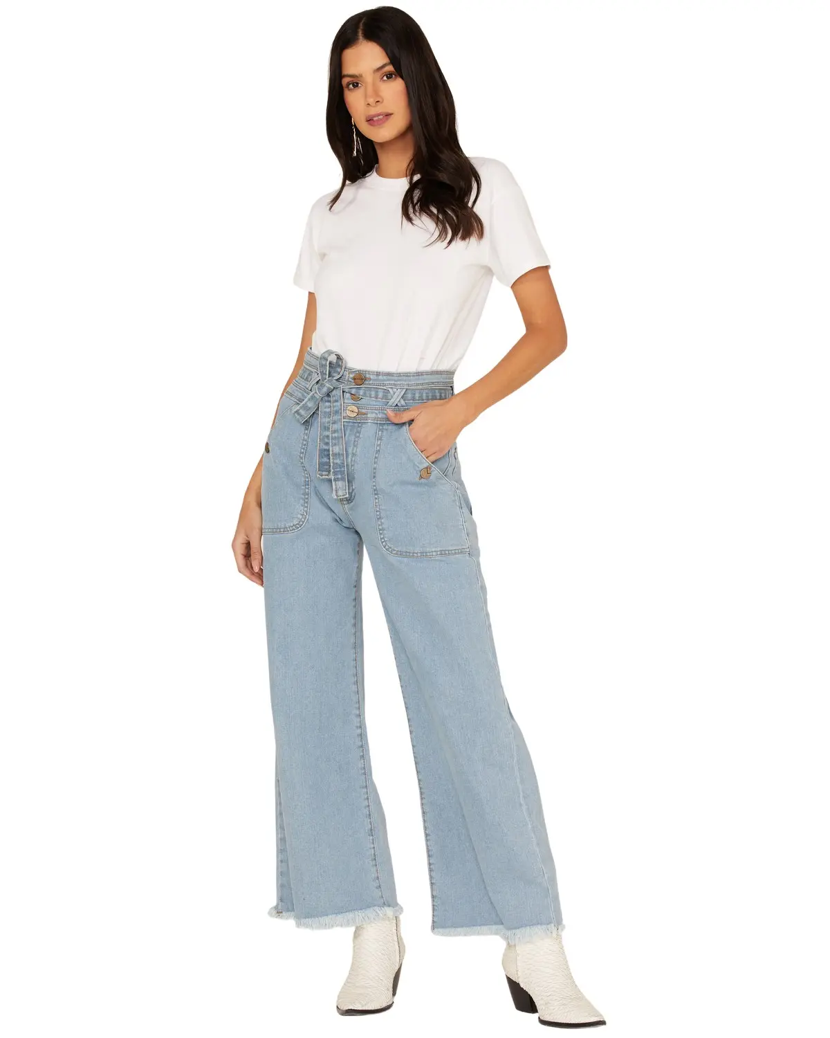 Lola Women's Women'S Light Wash High Rise Reese Wide Jeans - Reese-Slb
