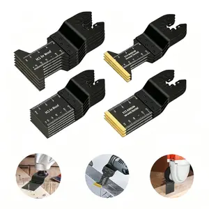 Titanium Saw Blade Set, 18 PCS Multitool Blades Oscillating Tool Blade, Universal HCS ＆ Titanium Oscillating Saw Blades for Metal Nails, Wood and Plastic, Quick Release Multi Tool Kit, Fit Most Models