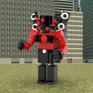 TENHORSES LC0021 Titan Speaker Man Building Block Toy Set with Articulated Figure 282 Pieces Red Black Design for Adults Kids China Made Model Kit