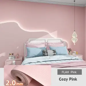 1 Roll Linen Texture Self-Adhesive Wallpaper - 3D Foam Embossed Waterproof Wallpaper for Bedroom, Living Room Accent Wall, Easy Peel and Stick