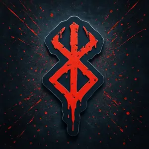 Berserk Brand of Sacrifice Car Emblem - 3D Red & Black Anime Design ASA Filament Car Decoration