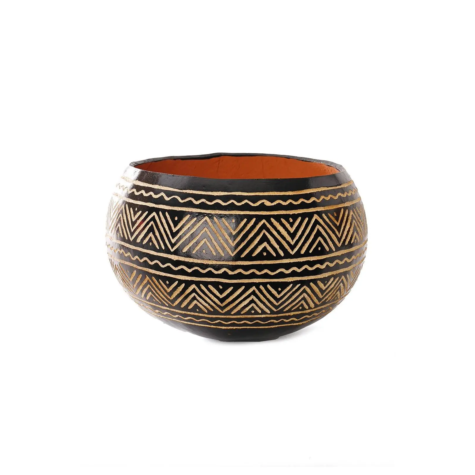 Carved Calabash Gourd Vessel with Assorted Designs