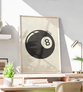 Vintage 8 Ball Call Shot Poster | Billiards & Pool Game Wall Art, Decor Room