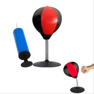 1 Set High-Quality PU Leather Desktop Boxing Speed Ball - Super Strong Suction Cup & Air Pump Included, Heavy Duty Stress Relief Venting Tool, Ideal for Beginners/Enthusiasts, Fits Home/Office Table Exercise, Inflatable Punching Bag