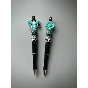 Western Turquoise Cow Print Pens