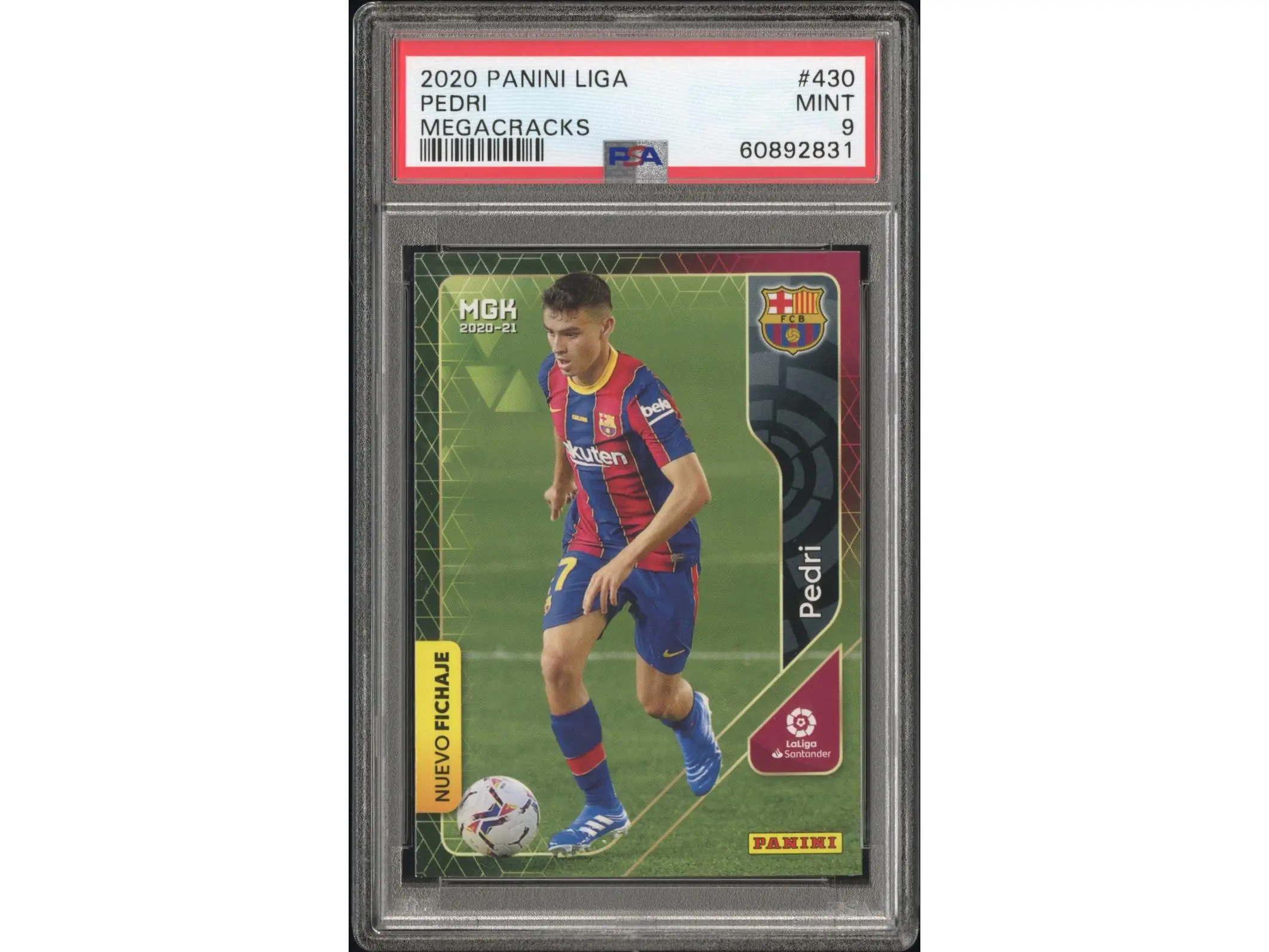 2020 Panini Megacracks La Liga Nuevo Fichaje Pedri #430 PSA 9