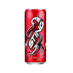 Sting Strawberry Energy Drink Pack of 1 (250ml) – Carbonated Energy Beverage, Refreshing Fruit Flavor Boost Drink