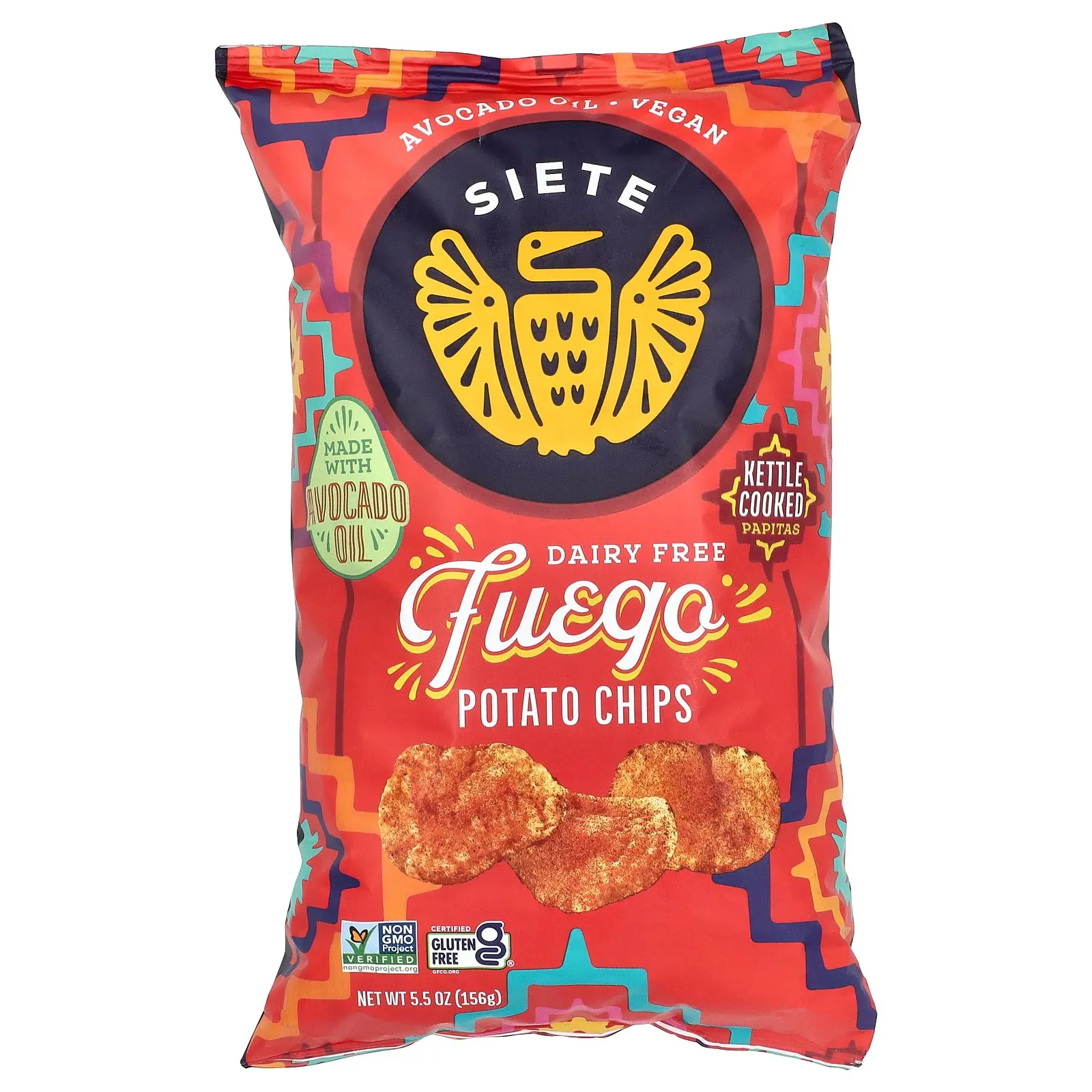 Siete Potato Chips, Fuego , 5.5 Oz (156 g)