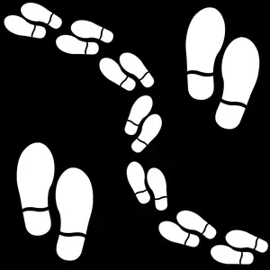 25 Pairs 50 Prints White Shoe Footprint Stickers Footprint Floor  Stickers for Floor Sign Guide Directions  Distance Wall  Party Decor