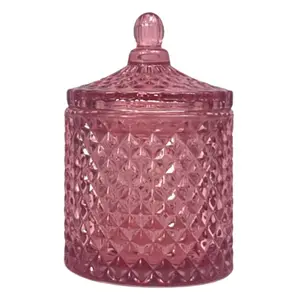 10 Oz France Clear Pink Candle Vessel