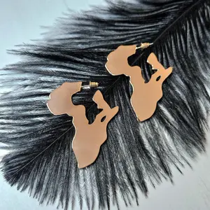 Africa Shaped Inspired Statement Earrings