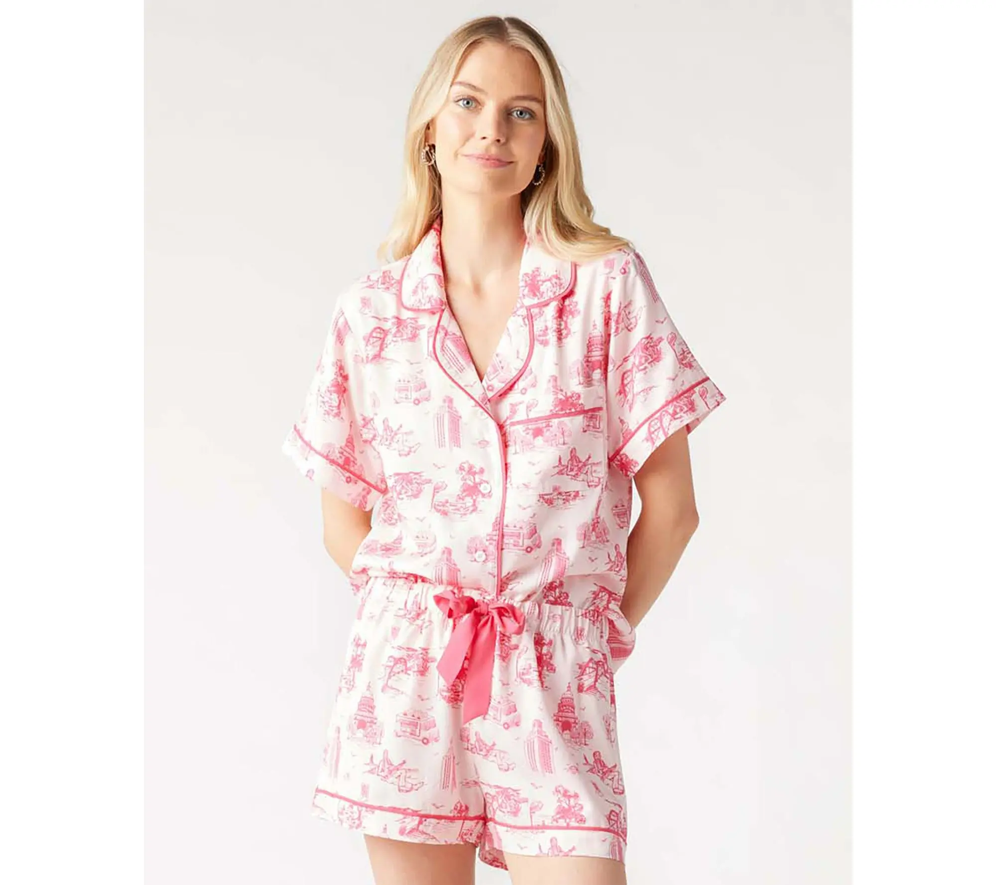 Katie Kime Austin Toile Pajama Shorts Set