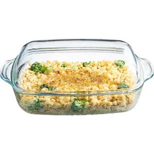 Glass Casserole Baking Dish: Clear Glass Round Casserole Dish with Lid and Handles,Covered Bowl for Cooking, Baking, Serving, Dishwasher, and Oven Safe Cookware - 3 Quart Dish + 2.2 Quart Lid