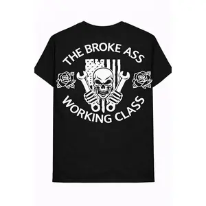 B.A.W.C. Mechanic - Roses Gildan Short Sleeve Crew Neck T-Shirt 100% Cotton Breathable Comfortable Fitted Summer Casual Rock Style