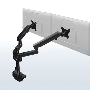 Mechanical Arm Dual Ultrawide Monitor Desk Mount with USB Ports - Up to 40" Screens