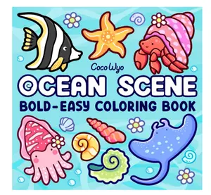 CocoWyo Ocean Scene Coloring Book for Adults and Kids Bold and Easy Designs for Relaxation with Sea Life Bold & Easy Coloring Paperback