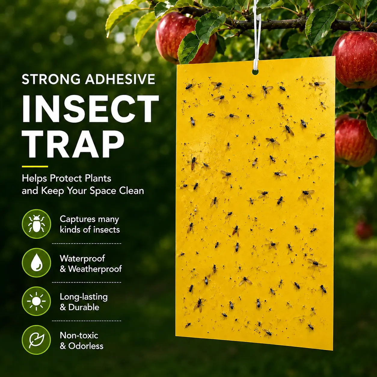 Everise Yellow Sticky Traps for Home Pest Control, 10/20PCS Dual-Sided Glue Boards to Stop Plant Gnats, Fruit Flies, Whiteflies, Aphids – Plant Safe