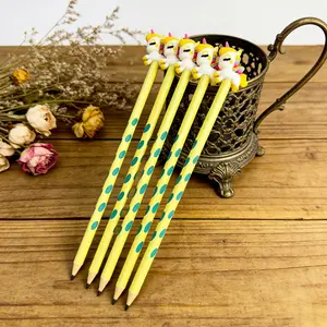 15/25pcs Creative and Lovely Unicorn - themed Wooden Pencils for Campus Design. Ideal as Creative Gifts in the Back - to - School Season. Part of the Unicorn Series. Colors are Random.