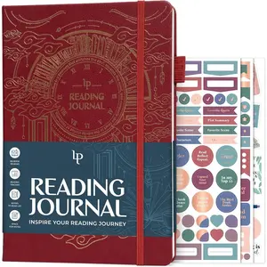 Reading Journal for Book Lovers - Reading Log  for Adults &  - Book Nerd Gifts & Accessories, 180 Reviews (Burgundy)
