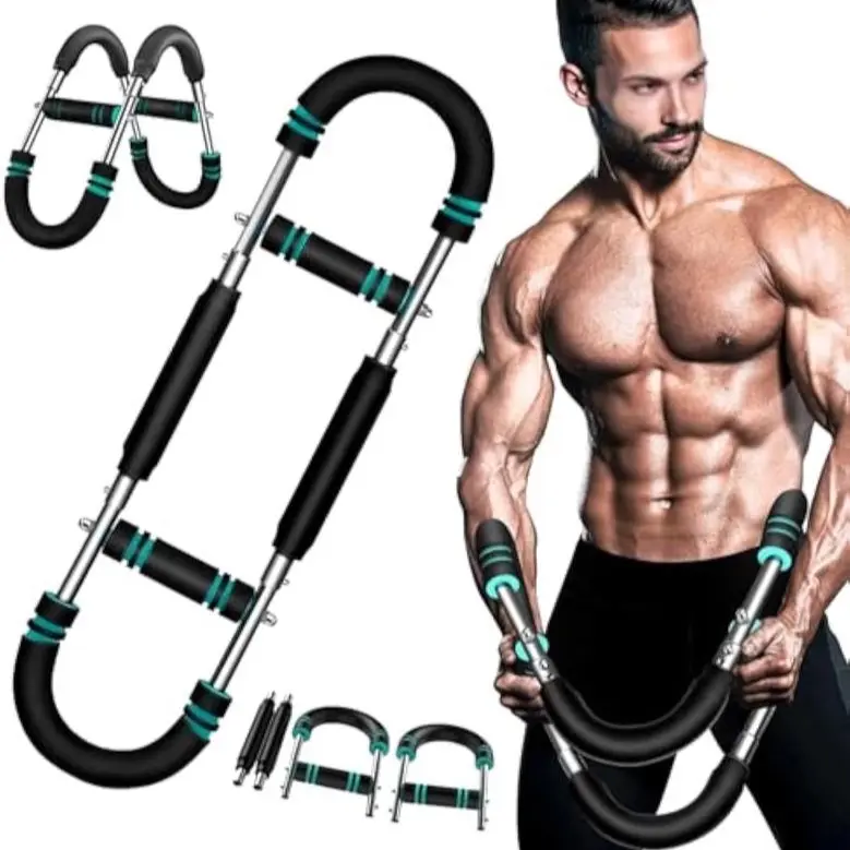 FLEX FORCE 2025 Pro Twister Arm muscle Trainer, 60-100lb Adjustable Power Twister Bar, Chest Shoulder Arm Workout Equipment, Portable Detachable Upper Body Fitness Machine for Home & Gym