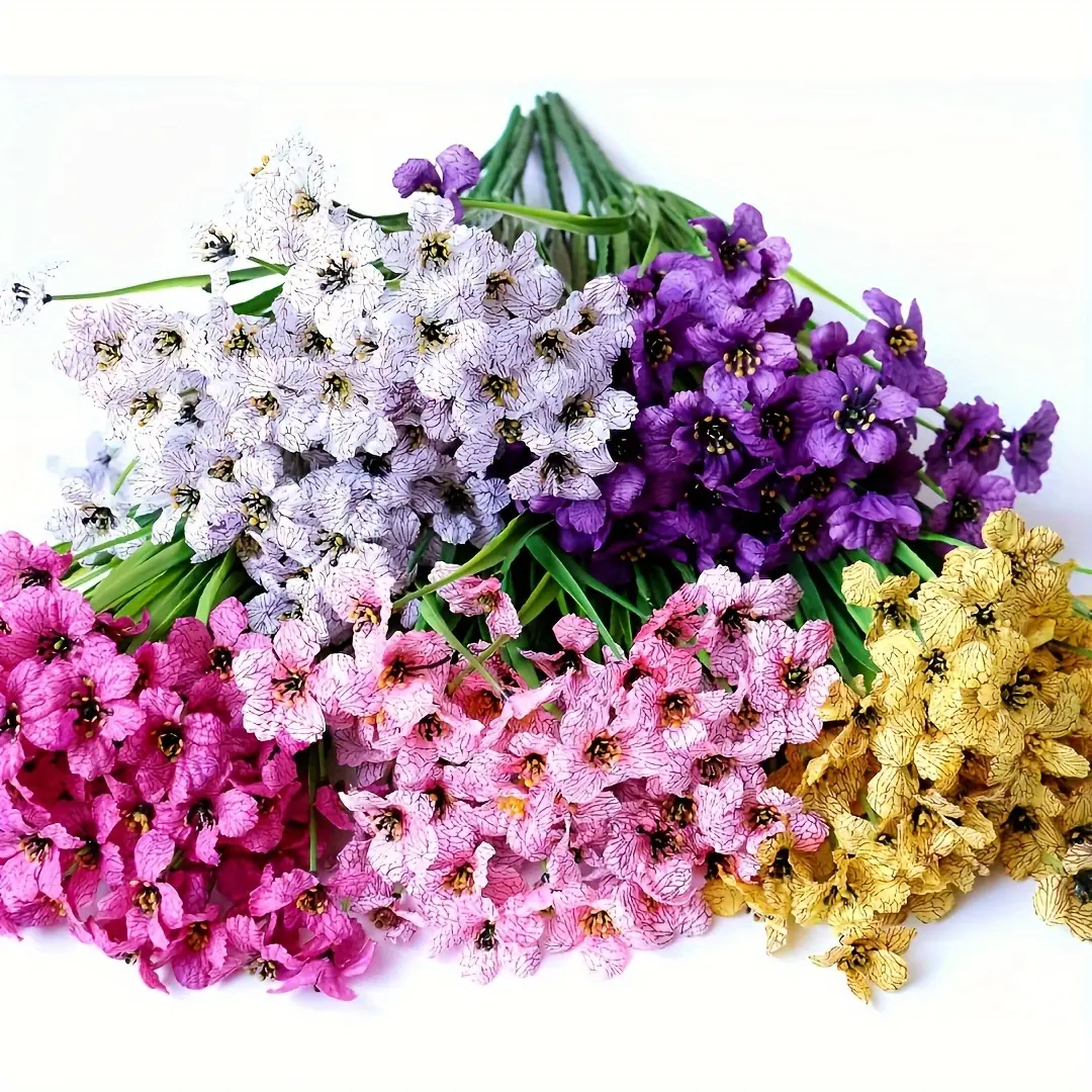 25 Bundles Artificial Flowers Outdoor Indoor UV Resistant Spring Outside Fake Flower Plants Outdoors Faux Floral Flowers Decorations Or Garden Home Front Porch Window Box Pot Haning Basket (Colored)flower arrangement