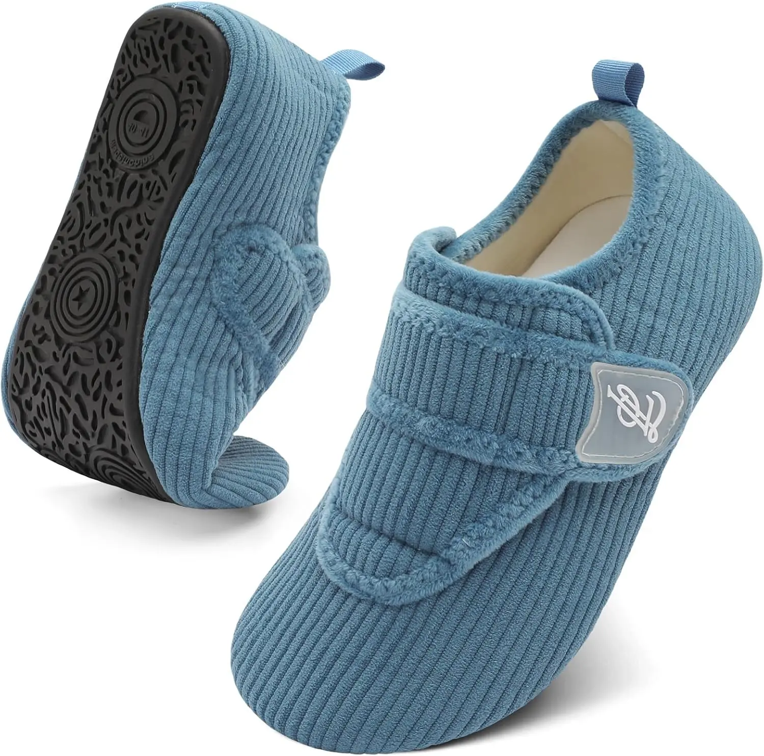 LEISFIT Women's & Men's Wide Barefoot Footwear - Soft, Non-Slip Rubber Sole, Adjustable Slip-On Slippers for Home, Bedroom Use