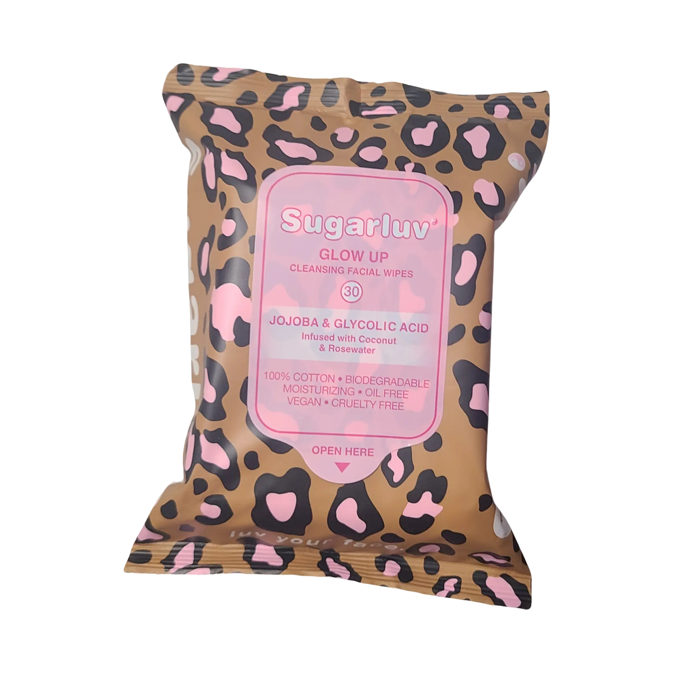 Sugarluv Glow Up Cleansing Facial Wipes - 30 Count
