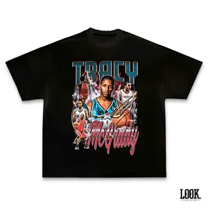 Tracy McGrady TMAC Graphic Tee, Y2K Rap Streetwear T-Shirt, Unisex Crew Neck Tee, Vintage Hip-Hop Graphic, Sports Style, Casual Cotton Fit