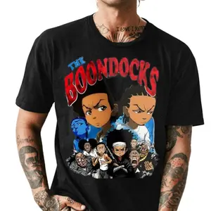 The Boondocks T-Shirt, Animated Characters Tee, Unisex Fit, Soft Cotton Shirt, Casual Wear, Gift for Fans, Men Women Couples, Trendy Streetwear