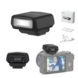 ORDRO FL-10 Mini Camera Flash,Three Brightnesses 250mA/3.7V Rechargeable,Portable hot Shoe Flashlight for DSLR Cameras Black