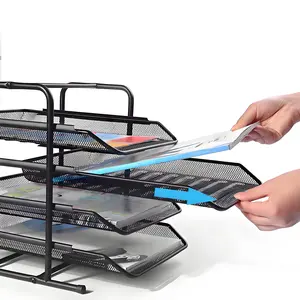 4-Tier Metal Organizer-Space-Saving & Heavy-Duty Desktop Storage for Office & Home, Keep Your Desk Clutter-Free & Stylish