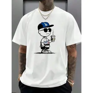 1pc Dodgers LA High Five Baseball T-Shirt |   180g Pure Cotton Casual Sport Tee