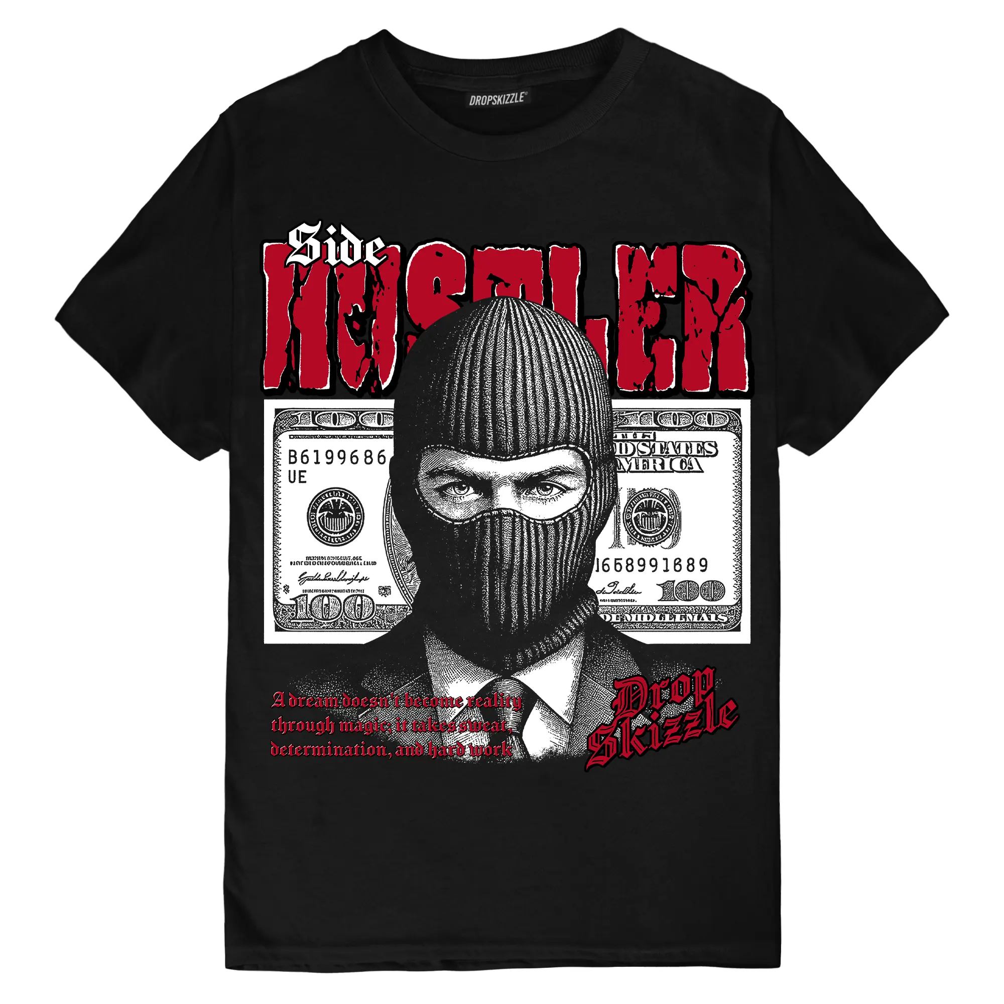 Tshirt match JD 4s Red Thunder DropSkizzle Unisex T-Shirt Side Hustler Cotton Fitted Graphic Tee