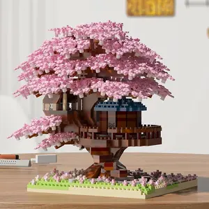 Cherry Blossom Bonsai Tree Building Blocks, 2200pcs/box Stem Building Blocks, Creative Building Blocks for Boys & Girls, Fun and Creative Blocks Building Toy