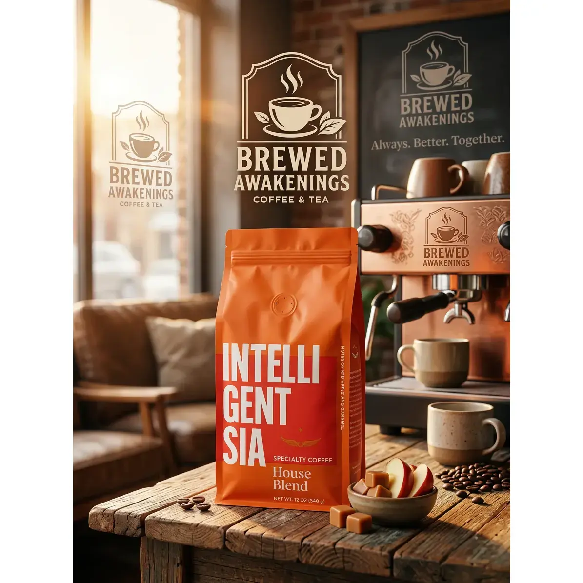 Radiant House Blend Light Roast Ground Arabica Coffee Beans - 12 oz Bag, Freshly Roasted French-Style Bright Beverage, Subtle Sweetness, Best Enjoyed by 05/05/27