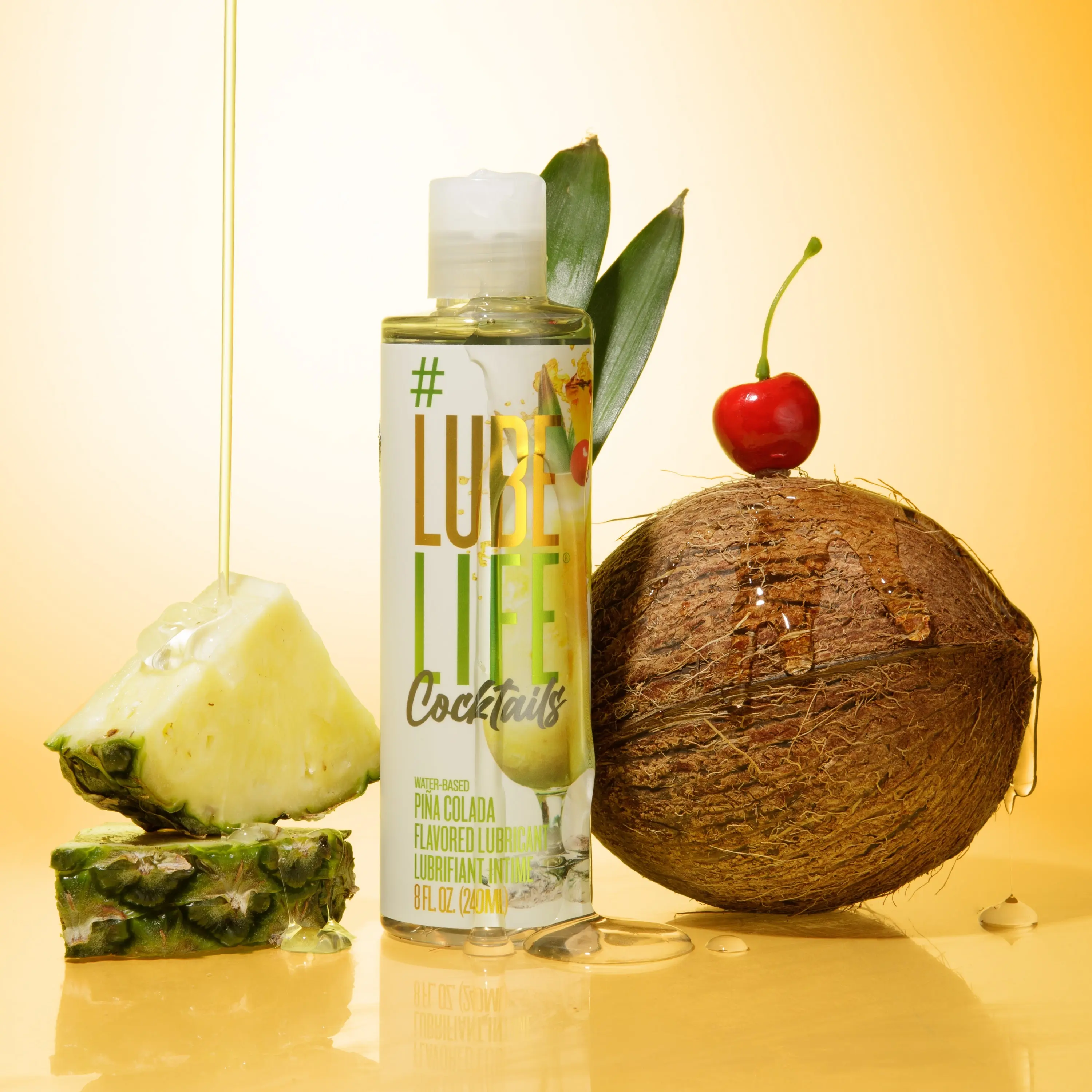 LubeLife - Water-Based Piña Colada Flavored Personal Lubricant – Coconut Pineapple, Sugar-Free & Condom Compatible (8 oz)