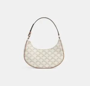 Pre-owned Celine Canvas Coated Shoulder Bags Ava White Bag Triomphe Coated Canvas