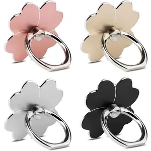 4pc-Cell Phone Ring Stand,Cell Phone Ring Holder Flower,360 Rotate and 180°Angle Adjustable Metal Finger Ring Socket Grip Kickstand for Smartphones