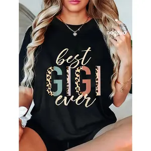 🎉   [Graphic tee] 100% Cotton Best Gigi Ever Gifts Leopard Print Mothers Day T-Shirt