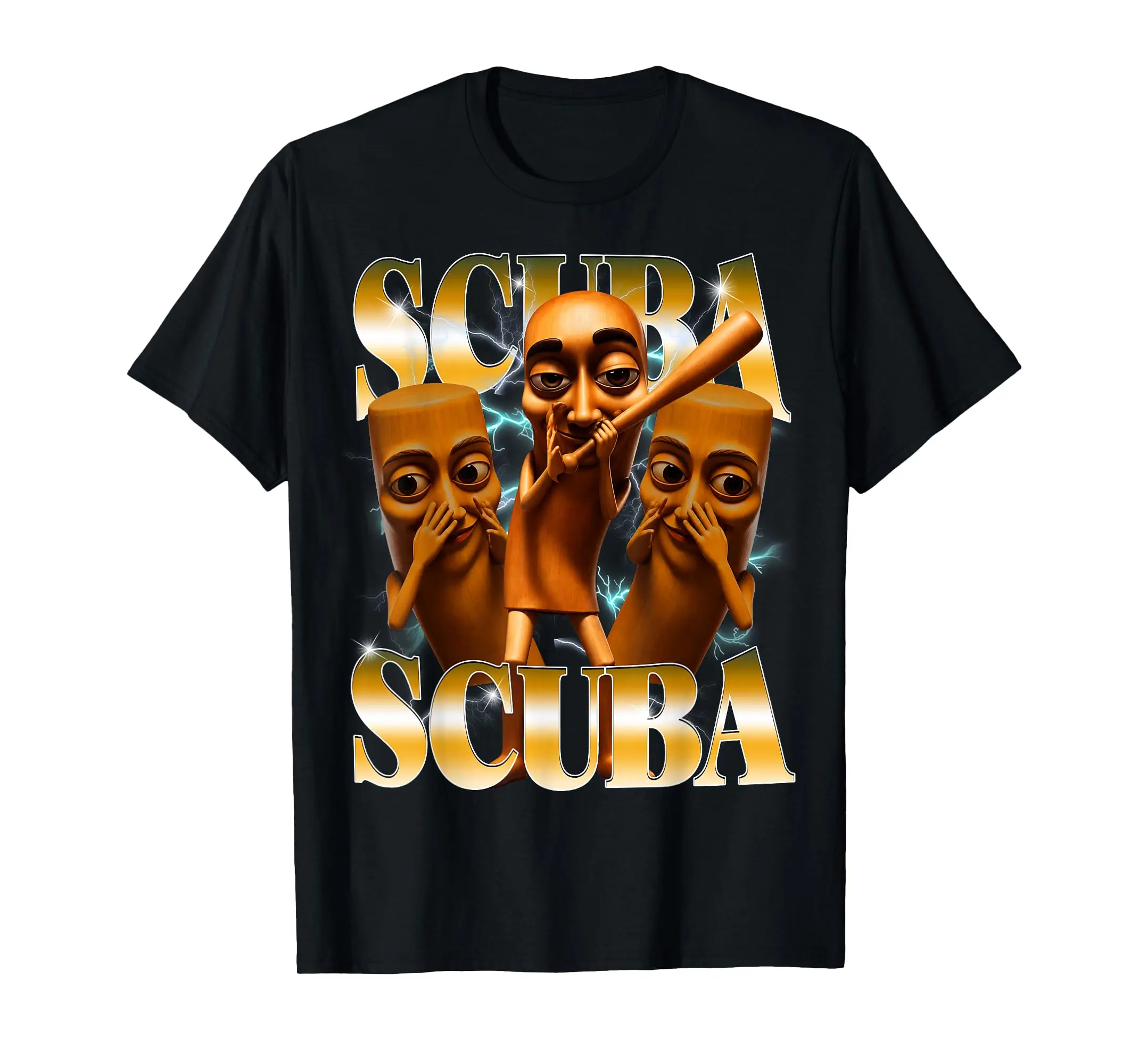 Scuba Tung Tung Sahur Stupid Dance Y2K Brainrot Meme T-Shirt
