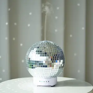 SCANDINORDICA Disco Ball Diffuser - 7 Color LED Night Light & 4 Time Settings Options with Intermittent Spray, Automatic Shut Off, 100mL Size
