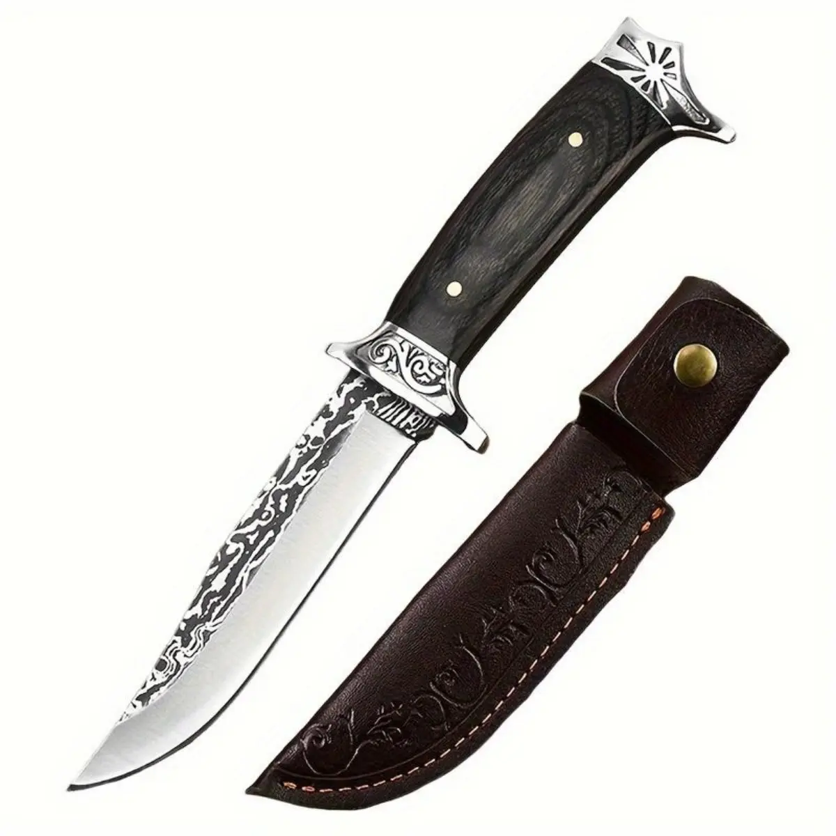 Outdoor Straight Knife — Kitchen knife set with sheath, retro style, suitable for outdoor camping, a great gift for Thanksgiving and Christmas