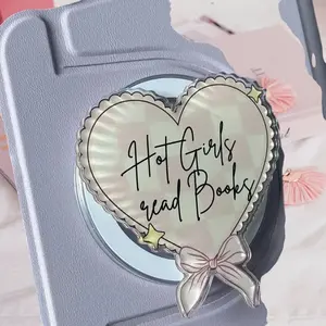 Hot Girls Read Books Heart Kindle Grip | Coquette Aesthetic Bookish Griptok Clear E-Reader Stand Holder for Kindle