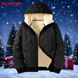 Men's Heavyweight Winter Jacket Sherpa Lined Warm Hooded Coat No Drawstring Clean Look Textured Outerwear Snow Cold Weather Parka